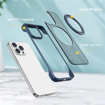 For iPhone 15 Pro Phone Case TPU+Acrylic Frameless Shockproof Cover