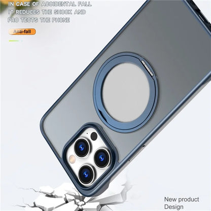 For iPhone 14 Pro Case Magnetic TPU+Acrylic Phone Back Shell with Metal Bracket