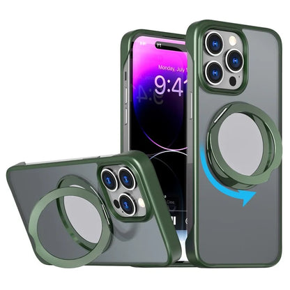 For iPhone 14 Pro Case Magnetic TPU+Acrylic Phone Back Shell with Metal Bracket
