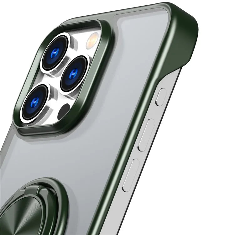 For iPhone 14 Pro Case Ring Kickstand Ultra-Thin Frameless Phone Cover