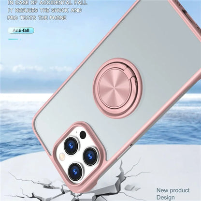 For iPhone 14 Pro Case Ring Kickstand Ultra-Thin Frameless Phone Cover
