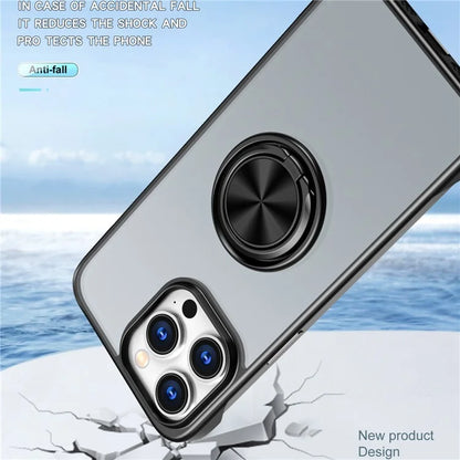 For iPhone 14 Pro Case Ring Kickstand Ultra-Thin Frameless Phone Cover