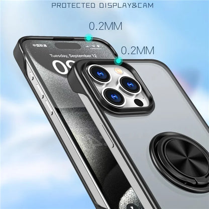 For iPhone 14 Pro Case Ring Kickstand Ultra-Thin Frameless Phone Cover