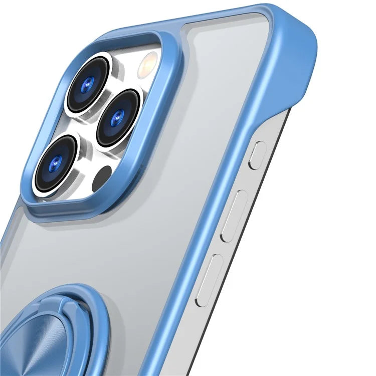 For iPhone 14 Pro Case Ring Kickstand Ultra-Thin Frameless Phone Cover