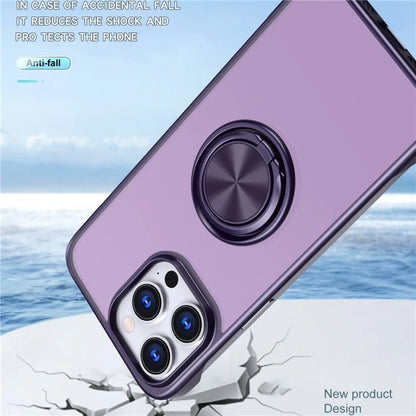For iPhone 14 Pro Case Ring Kickstand Ultra-Thin Frameless Phone Cover