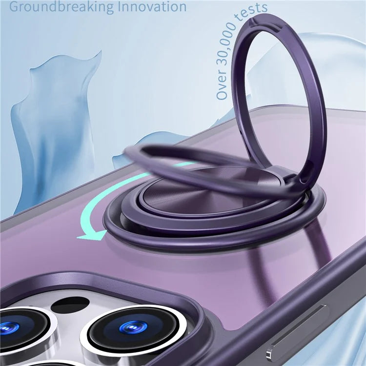 For iPhone 14 Pro Case Ring Kickstand Ultra-Thin Frameless Phone Cover