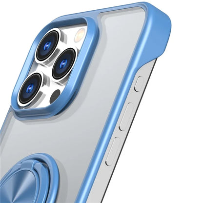 For iPhone 14 Pro Max Case Borderless Design Ring Kickstand Phone Cover