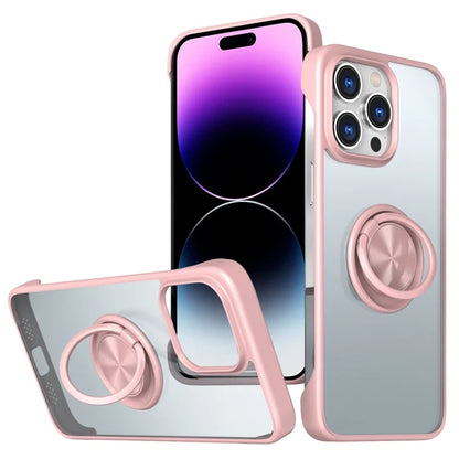 For iPhone 14 Pro Max Case Borderless Design Ring Kickstand Phone Cover