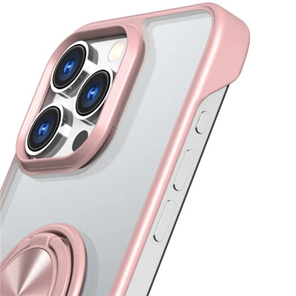 For iPhone 14 Pro Max Case Borderless Design Ring Kickstand Phone Cover