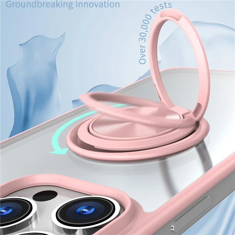 For iPhone 14 Pro Max Case Borderless Design Ring Kickstand Phone Cover