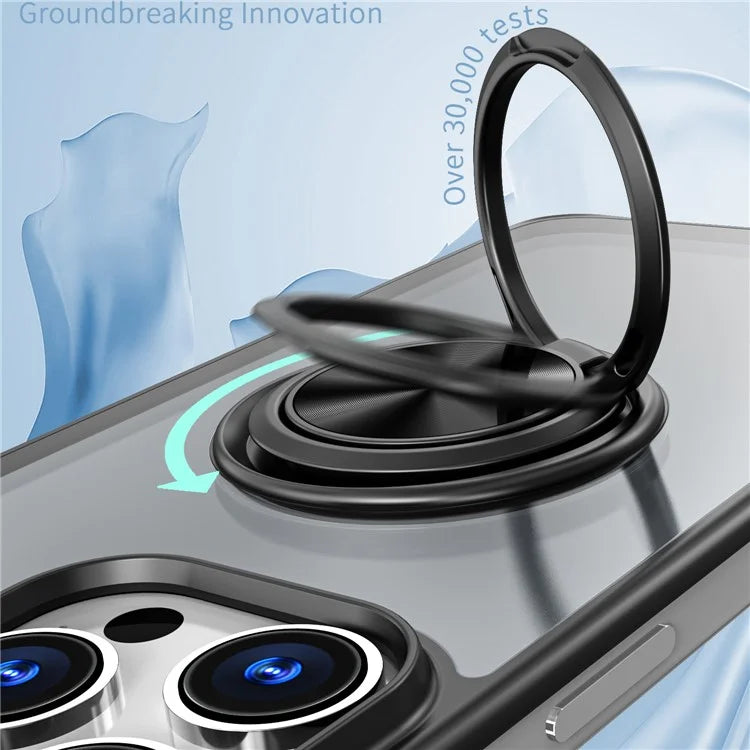 For iPhone 14 Pro Max Case Borderless Design Ring Kickstand Phone Cover