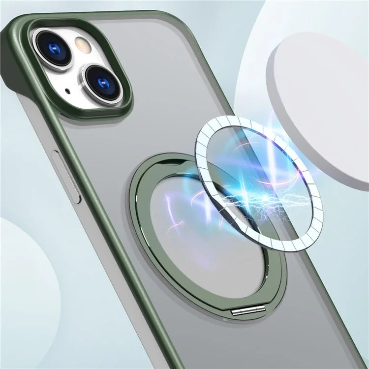 For iPhone 14 Case Kickstand Frameless Phone Cover Compatible with MagSafe