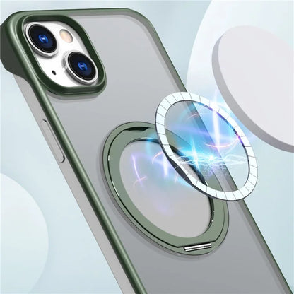 For iPhone 14 Case Kickstand Frameless Phone Cover Compatible with MagSafe
