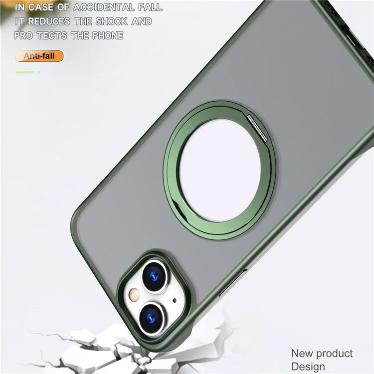 For iPhone 14 Case Kickstand Frameless Phone Cover Compatible with MagSafe