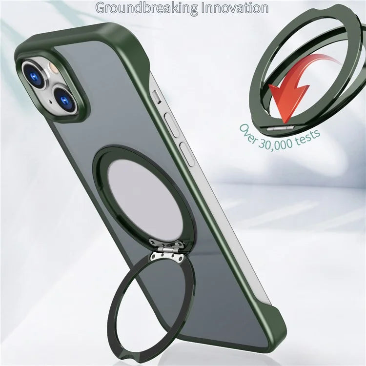 For iPhone 14 Case Kickstand Frameless Phone Cover Compatible with MagSafe
