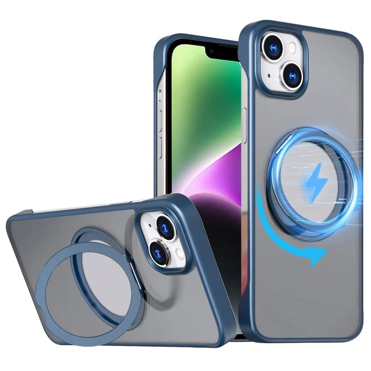 For iPhone 14 Case Kickstand Frameless Phone Cover Compatible with MagSafe