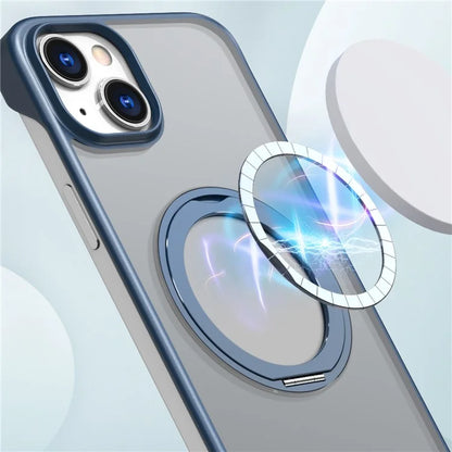 For iPhone 14 Case Kickstand Frameless Phone Cover Compatible with MagSafe