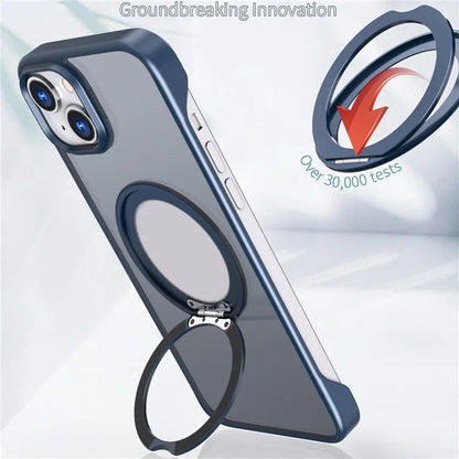 For iPhone 14 Case Kickstand Frameless Phone Cover Compatible with MagSafe