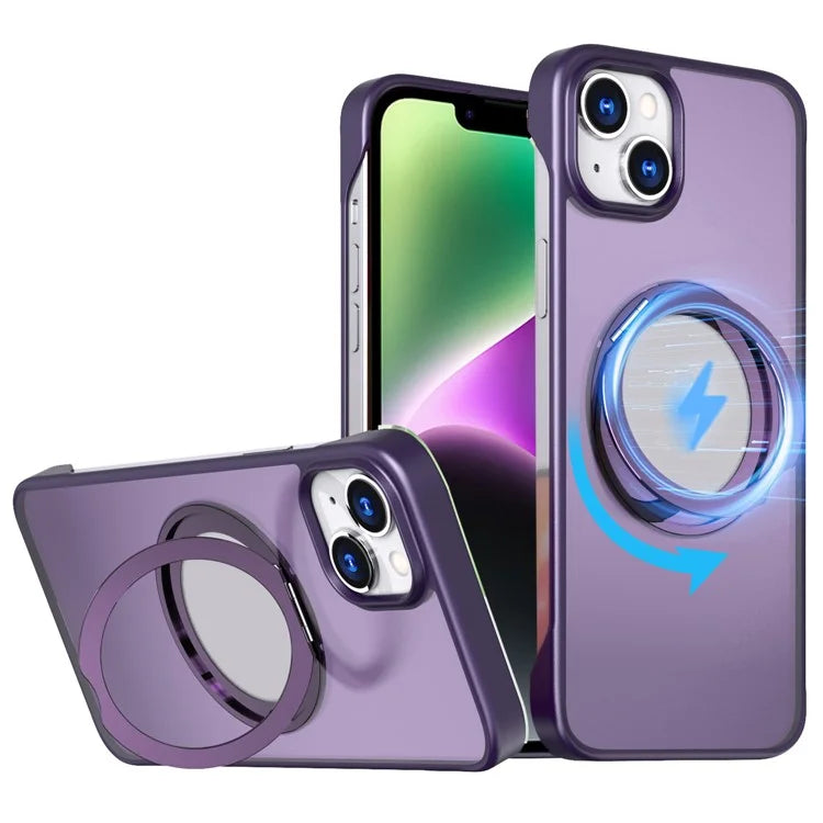 For iPhone 14 Case Kickstand Frameless Phone Cover Compatible with MagSafe