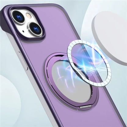 For iPhone 14 Case Kickstand Frameless Phone Cover Compatible with MagSafe