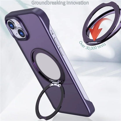 For iPhone 14 Case Kickstand Frameless Phone Cover Compatible with MagSafe