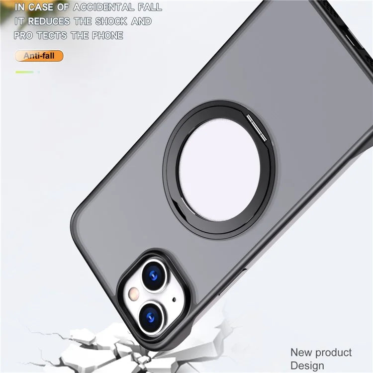 For iPhone 14 Case Kickstand Frameless Phone Cover Compatible with MagSafe