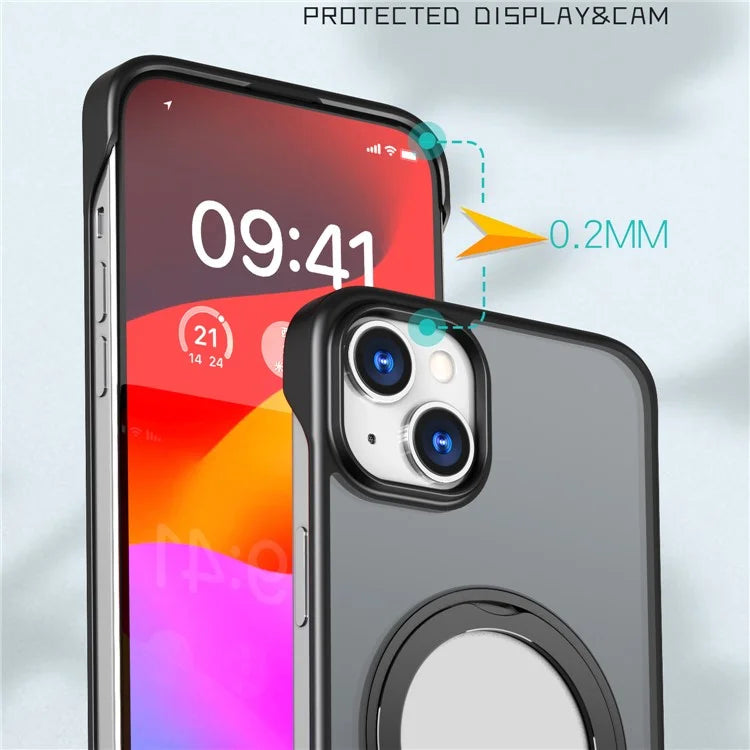 For iPhone 14 Case Kickstand Frameless Phone Cover Compatible with MagSafe