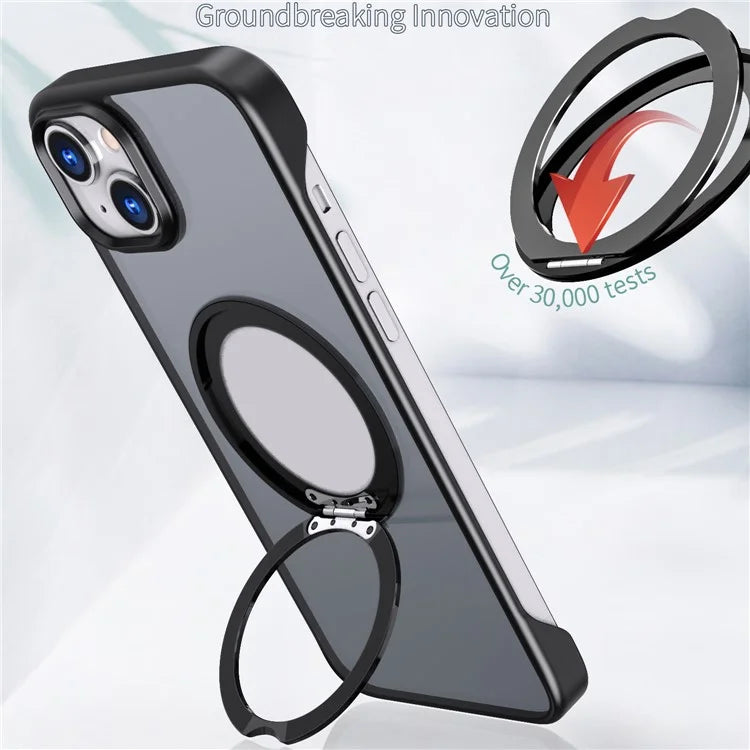 For iPhone 14 Case Kickstand Frameless Phone Cover Compatible with MagSafe