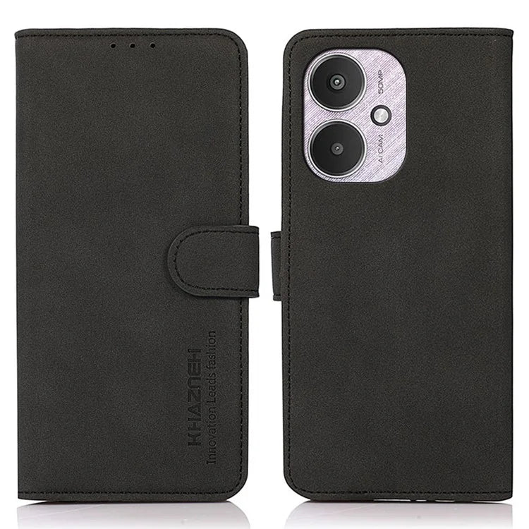 KHAZNEH For Xiaomi Redmi 13C 4G / 5G / Poco C65 4G Case Stand PU Leather Wallet Flip Phone Cover