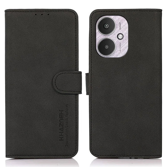 KHAZNEH For Xiaomi Redmi 13C 4G / 5G / Poco C65 4G Case Stand PU Leather Wallet Flip Phone Cover