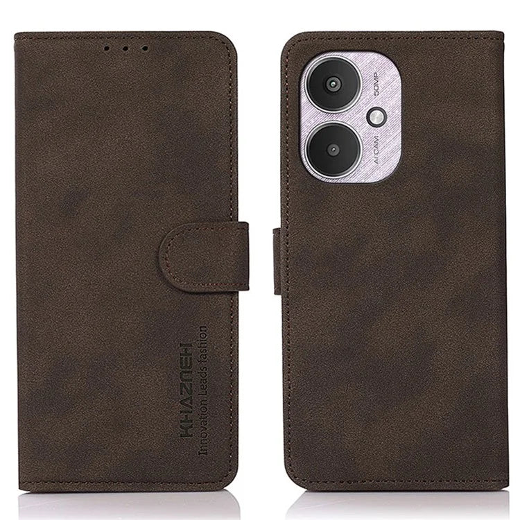 KHAZNEH For Xiaomi Redmi 13C 4G / 5G / Poco C65 4G Case Stand PU Leather Wallet Flip Phone Cover