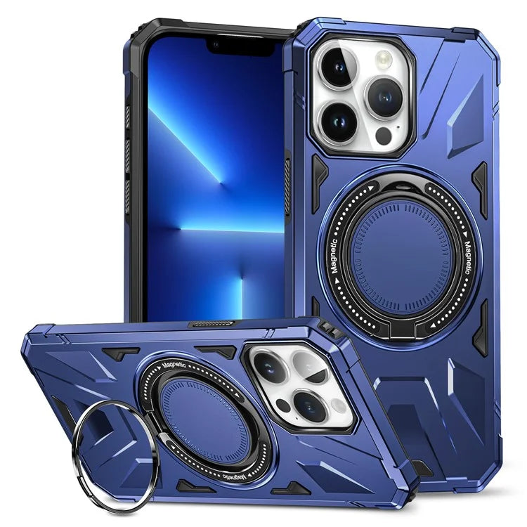 For iPhone 13 Pro Max 6.7 inch Case TPU+PC Rotatable Kickstand Phone Protective Cover