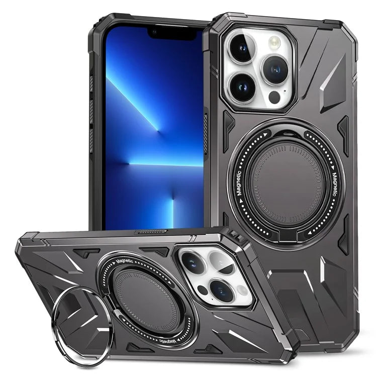 For iPhone 13 Pro Max 6.7 inch Case TPU+PC Rotatable Kickstand Phone Protective Cover