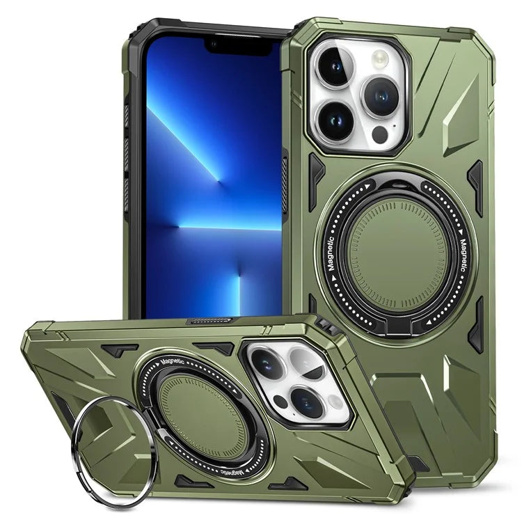 For iPhone 13 Pro Max 6.7 inch Case TPU+PC Rotatable Kickstand Phone Protective Cover