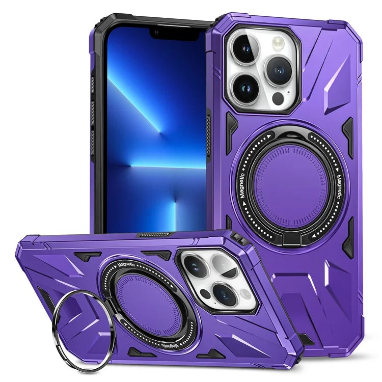 For iPhone 13 Pro Max 6.7 inch Case TPU+PC Rotatable Kickstand Phone Protective Cover