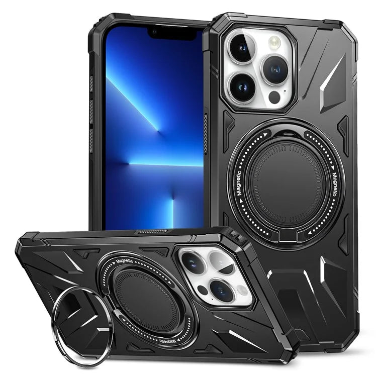 For iPhone 13 Pro 6.1 inch Case Anti-fall TPU+PC Phone Protective Cover with Rotatable Kickstand