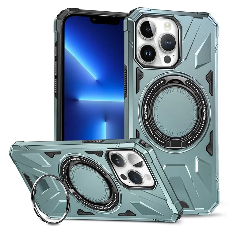 For iPhone 13 Pro 6.1 inch Case Anti-fall TPU+PC Phone Protective Cover with Rotatable Kickstand