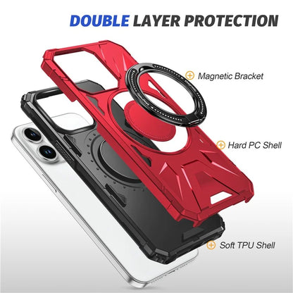 For iPhone 12 Pro Max 6.7 inch Case Magnetic Anti-fall TPU+PC Kickstand Protective Back Shell