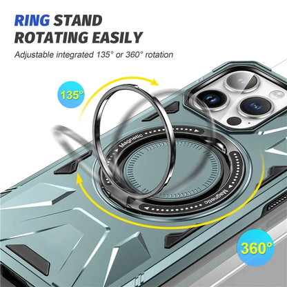 For iPhone 12 Pro Max 6.7 inch Case Magnetic Anti-fall TPU+PC Kickstand Protective Back Shell