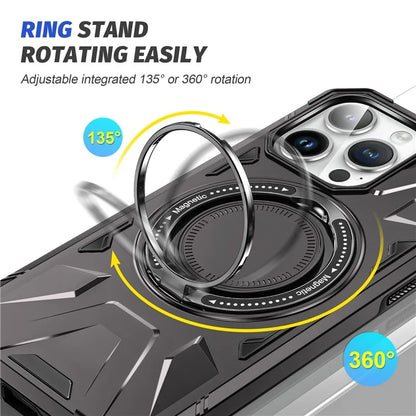 For iPhone 12 Pro Max 6.7 inch Case Magnetic Anti-fall TPU+PC Kickstand Protective Back Shell