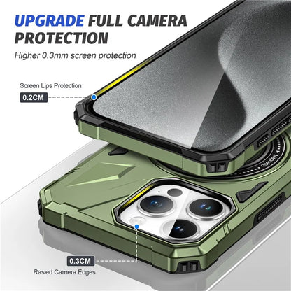 For iPhone 12 Pro Max 6.7 inch Case Magnetic Anti-fall TPU+PC Kickstand Protective Back Shell