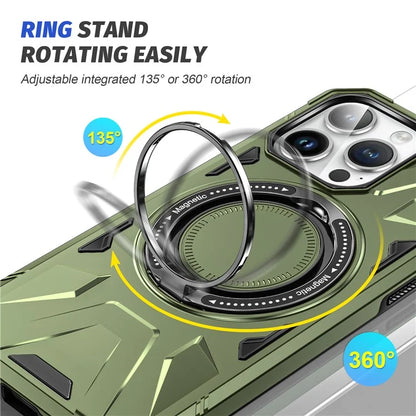 For iPhone 12 Pro Max 6.7 inch Case Magnetic Anti-fall TPU+PC Kickstand Protective Back Shell