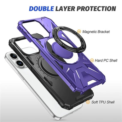 For iPhone 12 Pro Max 6.7 inch Case Magnetic Anti-fall TPU+PC Kickstand Protective Back Shell