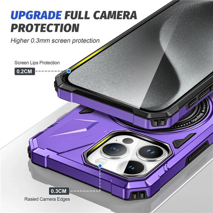 For iPhone 12 Pro Max 6.7 inch Case Magnetic Anti-fall TPU+PC Kickstand Protective Back Shell