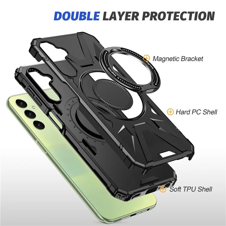 For Samsung Galaxy A14 4G / A14 5G Case Shockproof TPU+PC Phone Back Protector with Rotating Kickstand