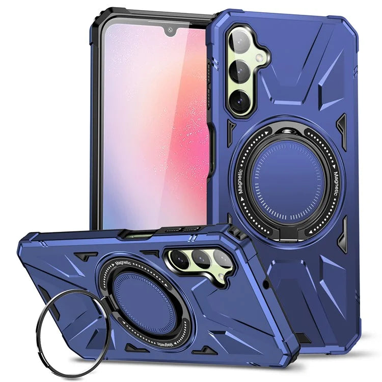For Samsung Galaxy A14 4G / A14 5G Case Shockproof TPU+PC Phone Back Protector with Rotating Kickstand