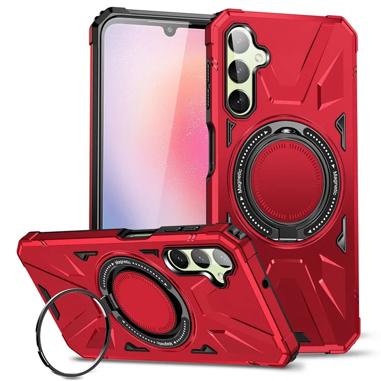 For Samsung Galaxy A14 4G / A14 5G Case Shockproof TPU+PC Phone Back Protector with Rotating Kickstand