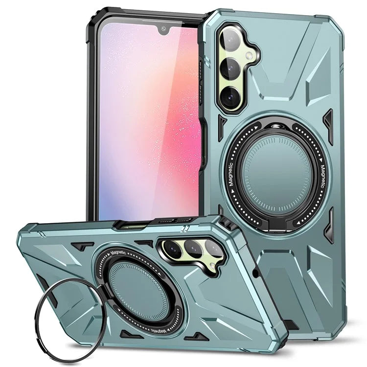 For Samsung Galaxy A14 4G / A14 5G Case Shockproof TPU+PC Phone Back Protector with Rotating Kickstand