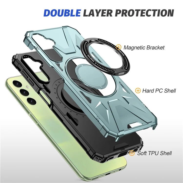 For Samsung Galaxy A14 4G / A14 5G Case Shockproof TPU+PC Phone Back Protector with Rotating Kickstand