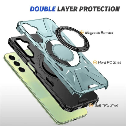 For Samsung Galaxy A14 4G / A14 5G Case Shockproof TPU+PC Phone Back Protector with Rotating Kickstand